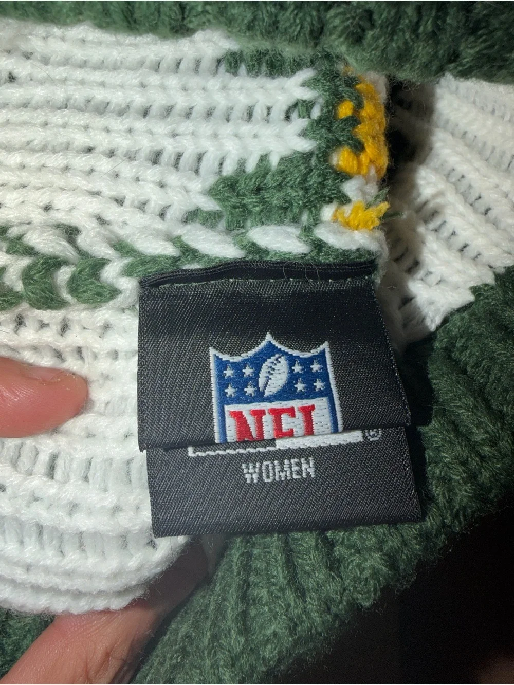 NFL Dark Green Gold White Pom Cuff Beanie with Team G Patch